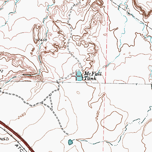 Topographic Map of McFall Tank, TX