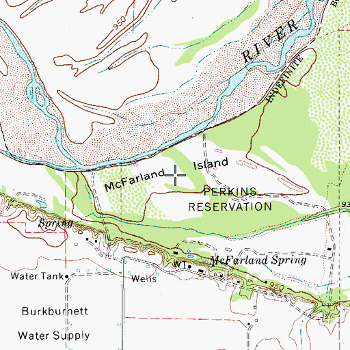 Topographic Map of McFarland Island, TX