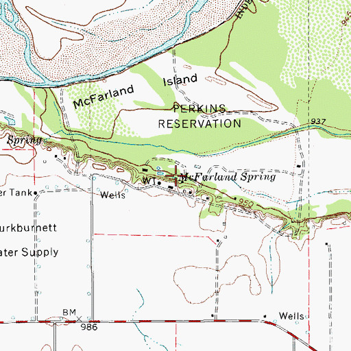Topographic Map of McFarland Spring, TX