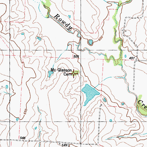 Topographic Map of McGalasson Cemetery, TX