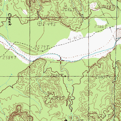 Topographic Map of McGehee Hollow, TX
