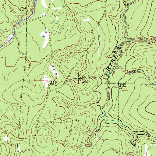Topographic Map of McGown Cemetery, TX