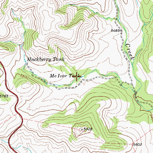 Topographic Map of McIvor Tank, TX
