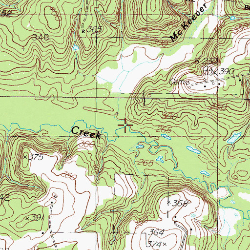 Topographic Map of McKeever Creek, TX