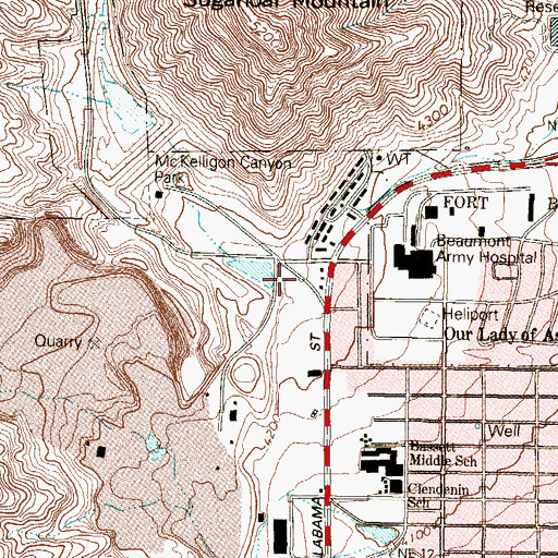 Topographic Map of McKelligon Canyon, TX