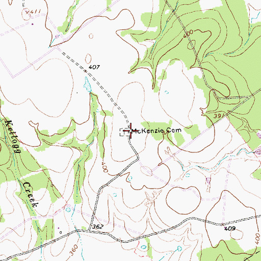 Topographic Map of McKenzie Cemetery, TX