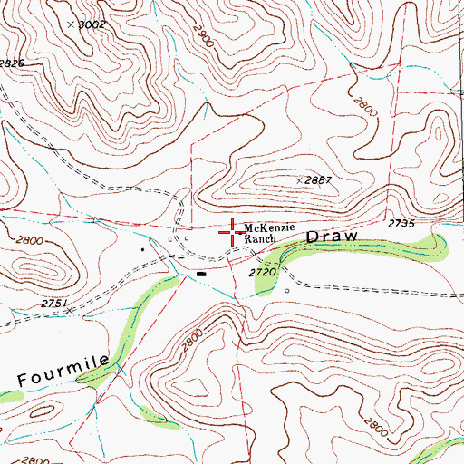 Topographic Map of McKenzie Ranch, TX