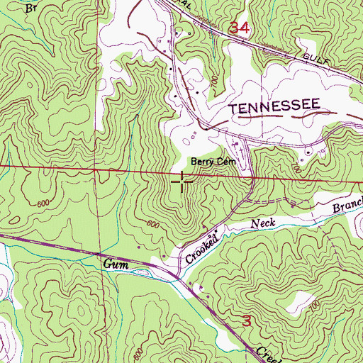 Topographic Map of Pleasant Ridge Church Number One, AL