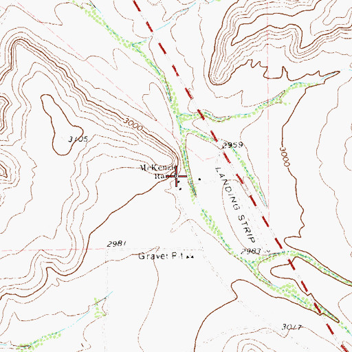 Topographic Map of McKenzie Ranch, TX