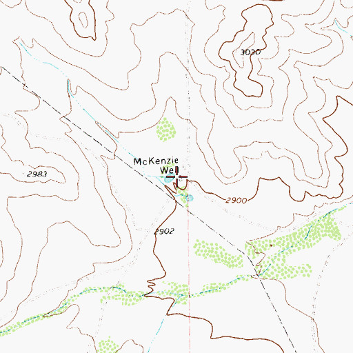 Topographic Map of McKenzie Well, TX