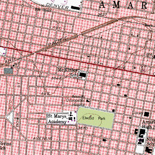 Topographic Map of McKinley School, TX