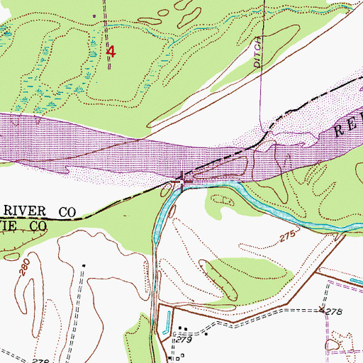 Topographic Map of McKinney Bayou, TX