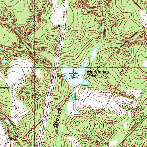 Topographic Map of McKinney Lake, TX