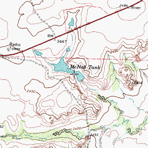 Topographic Map of McKnob Tank, TX