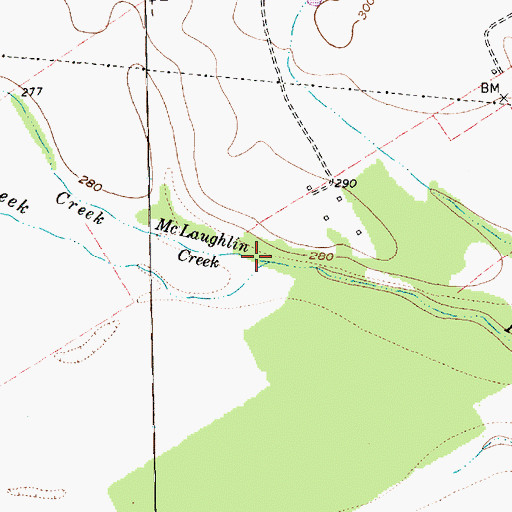 Topographic Map of McLaughlin Creek, TX