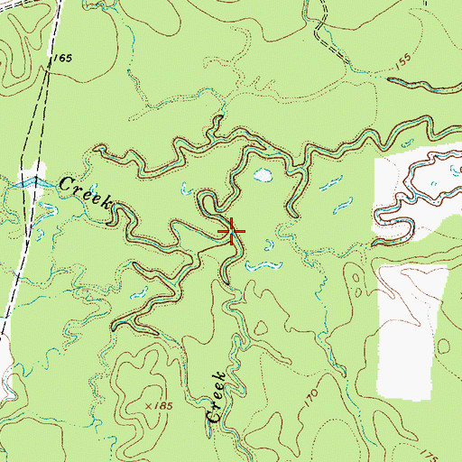 Topographic Map of McManus Creek, TX