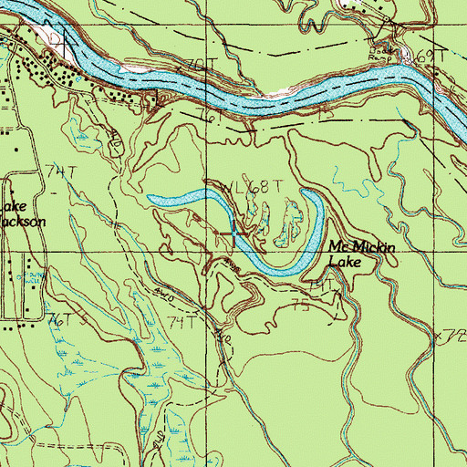 Topographic Map of McMickin Lake, TX