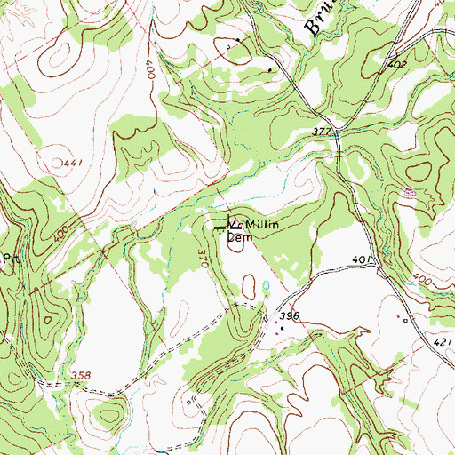 Topographic Map of McMillin Cemetery, TX