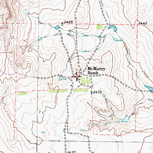 Topographic Map of McMurtry Ranch, TX