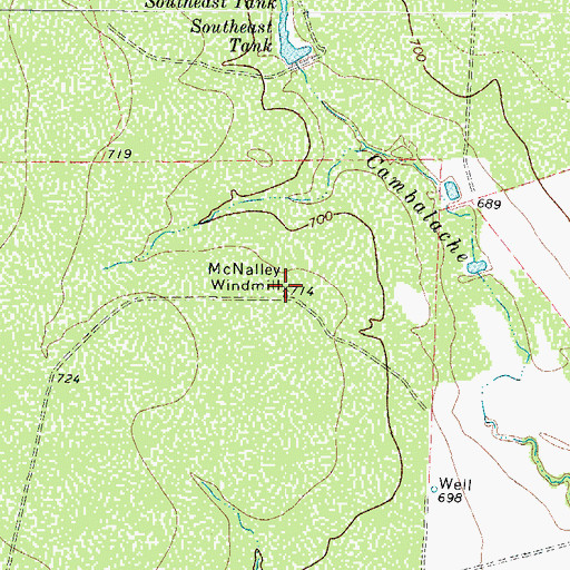 Topographic Map of McNalley Windmill, TX