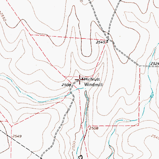 Topographic Map of McNutt Windmill, TX