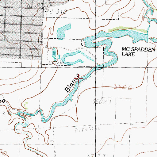 Topographic Map of McSpadden Lake, TX