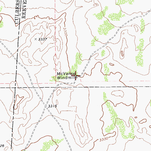Topographic Map of McVance Windmill, TX