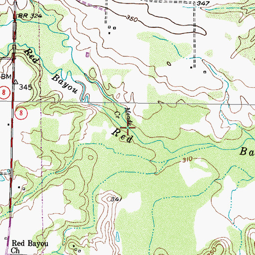 Topographic Map of Meade Creek, TX