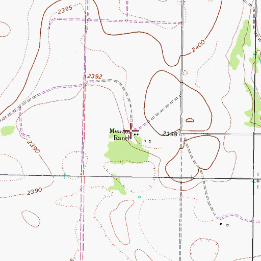 Topographic Map of Meader Ranch, TX