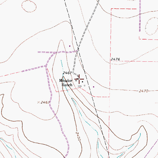 Topographic Map of Meador Ranch, TX
