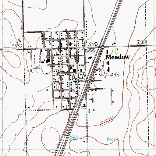 Topographic Map of Meadow, TX