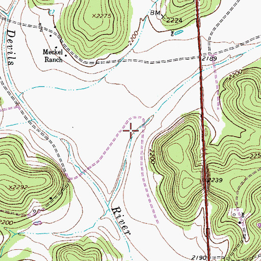 Topographic Map of Meckel Draw, TX