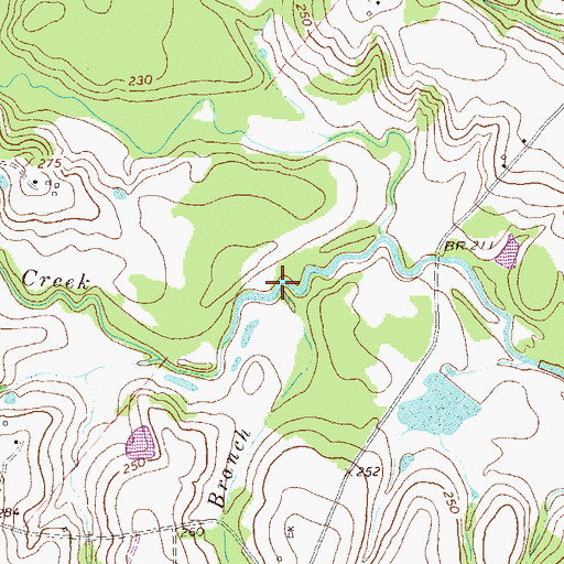 Topographic Map of Meckelroy Branch, TX