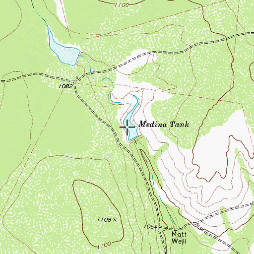 Topographic Map of Medina Tank, TX