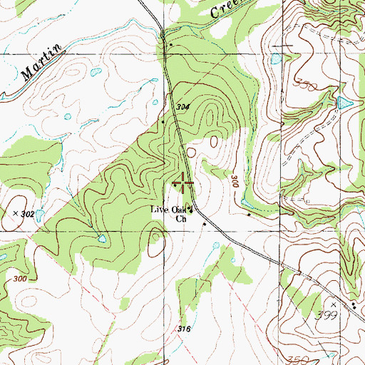 Topographic Map of Melrose School, TX
