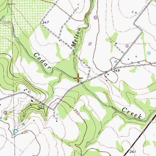 Topographic Map of Melton Branch, TX
