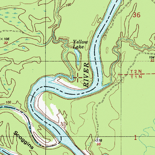 Topographic Map of Melton Creek, TX