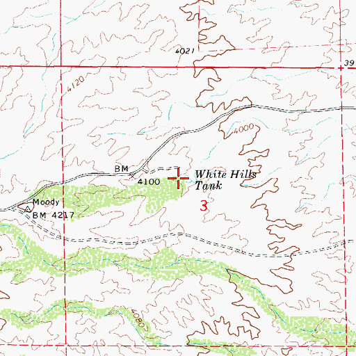 Topographic Map of White Hills Tank, AZ