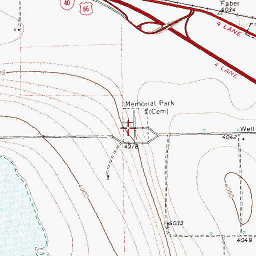 Topographic Map of Memorial Park Cemetery, TX