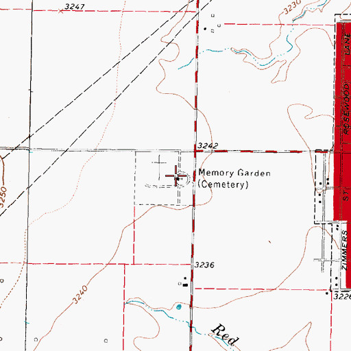 Topographic Map of Memory Gardens of Pampa, TX