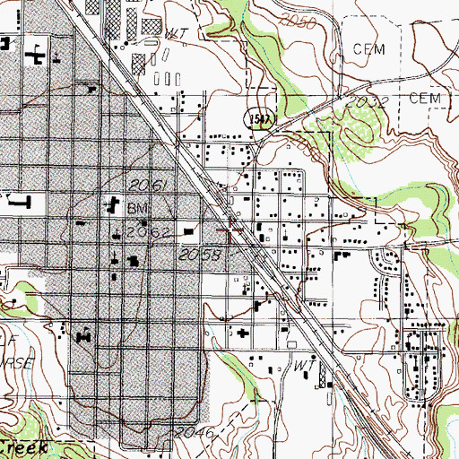 Topographic Map of Memphis, TX