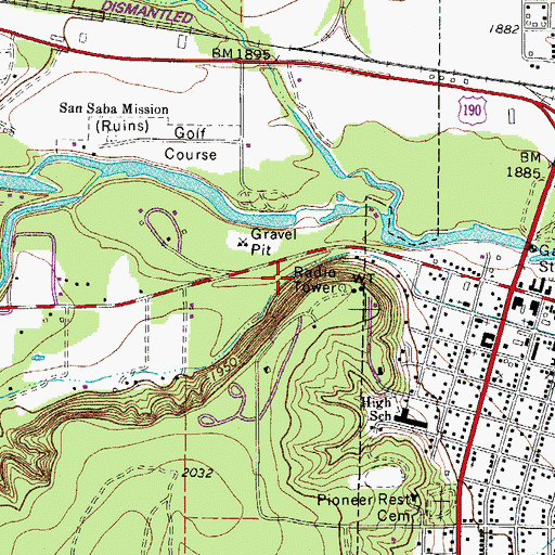 Topographic Map of Menard Irrigation Company Canal, TX