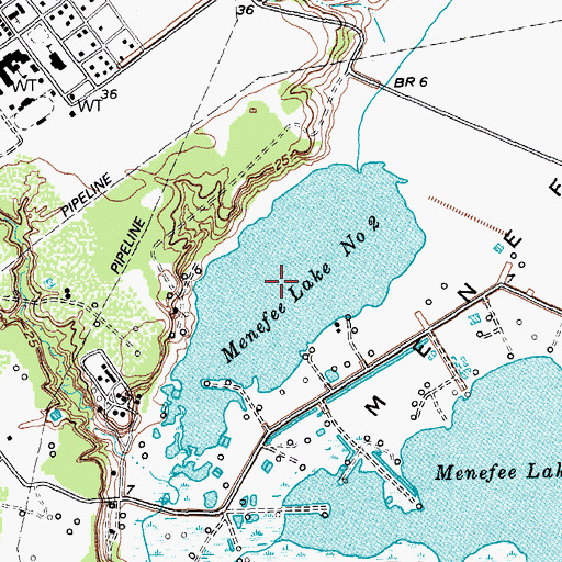 Topographic Map of Menefee Lake Number Two, TX