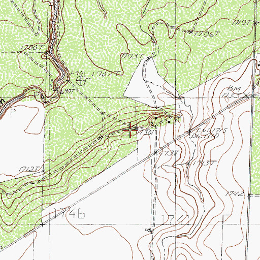 Topographic Map of Mereta Oil Field, TX
