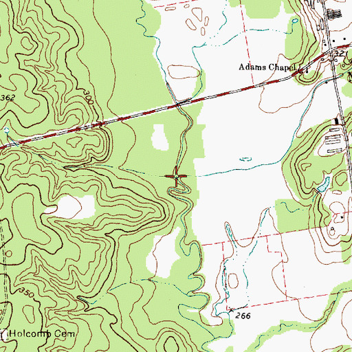 Topographic Map of Merideth Creek, TX