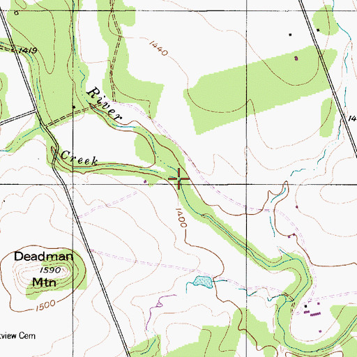 Topographic Map of Merrell Creek, TX