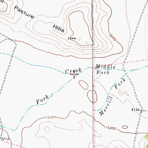 Topographic Map of Merrill Fork, TX
