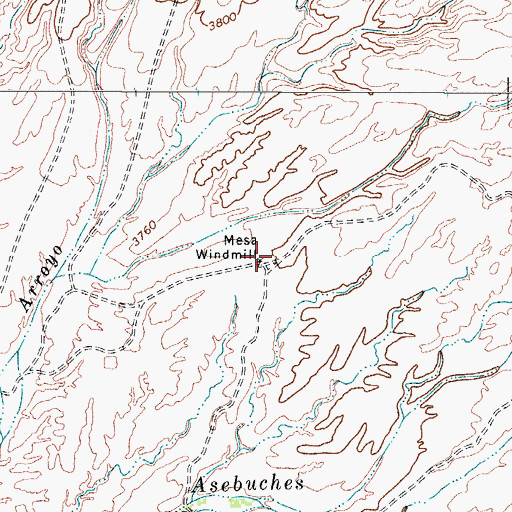 Topographic Map of Mesa Windmill, TX