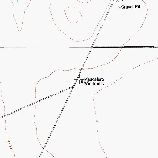 Topographic Map of Mescalero Windmills, TX