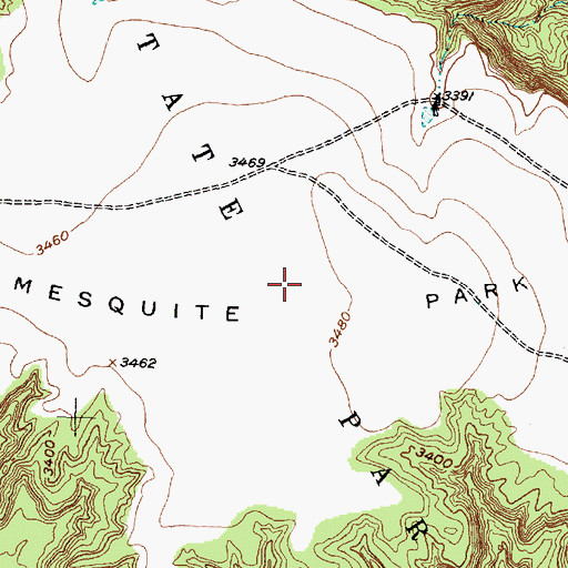 Topographic Map of Mesquite Park, TX